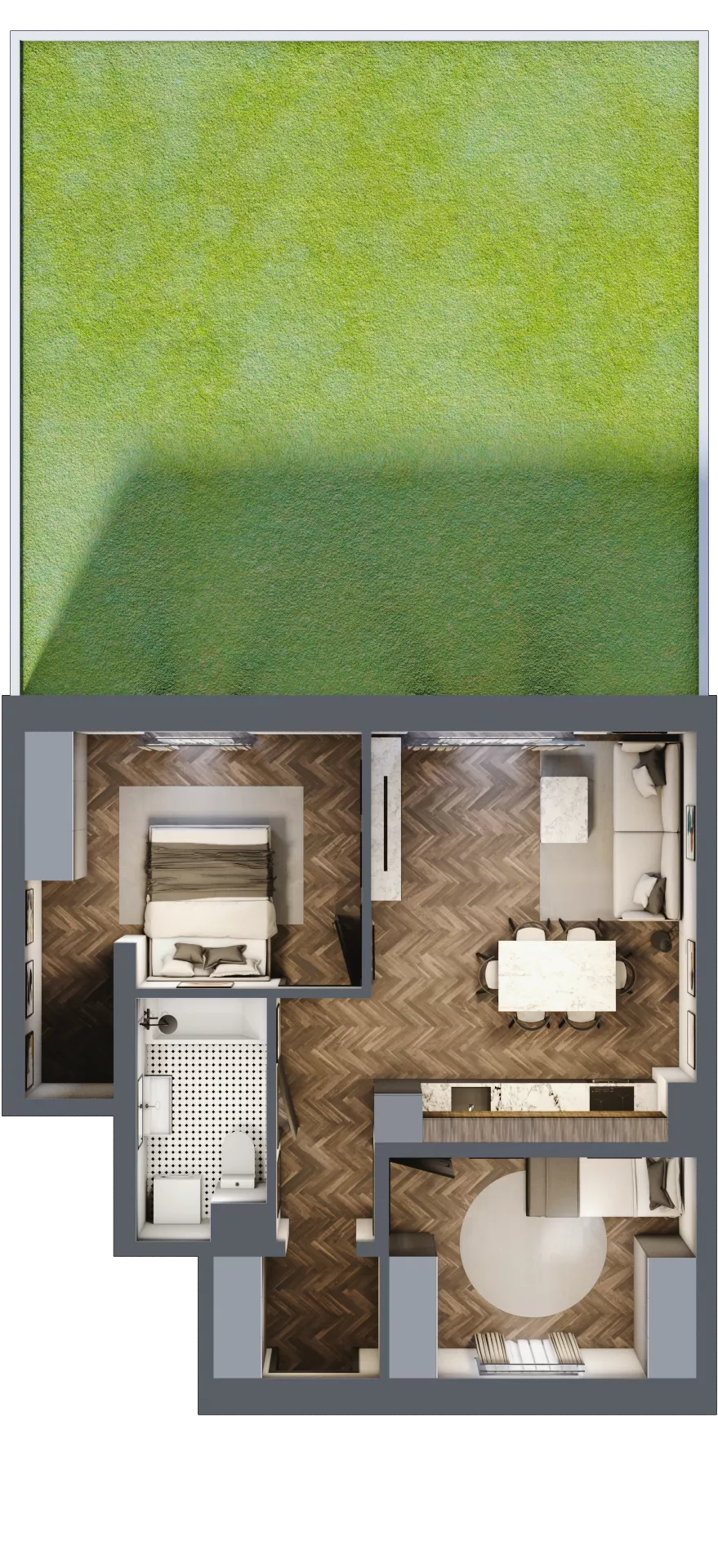 3 pokoje, mieszkanie 55,60 m², parter, oferta nr 9, Małe Wilczyce, Wilczyce, ul. Zgodna / Życzliwa