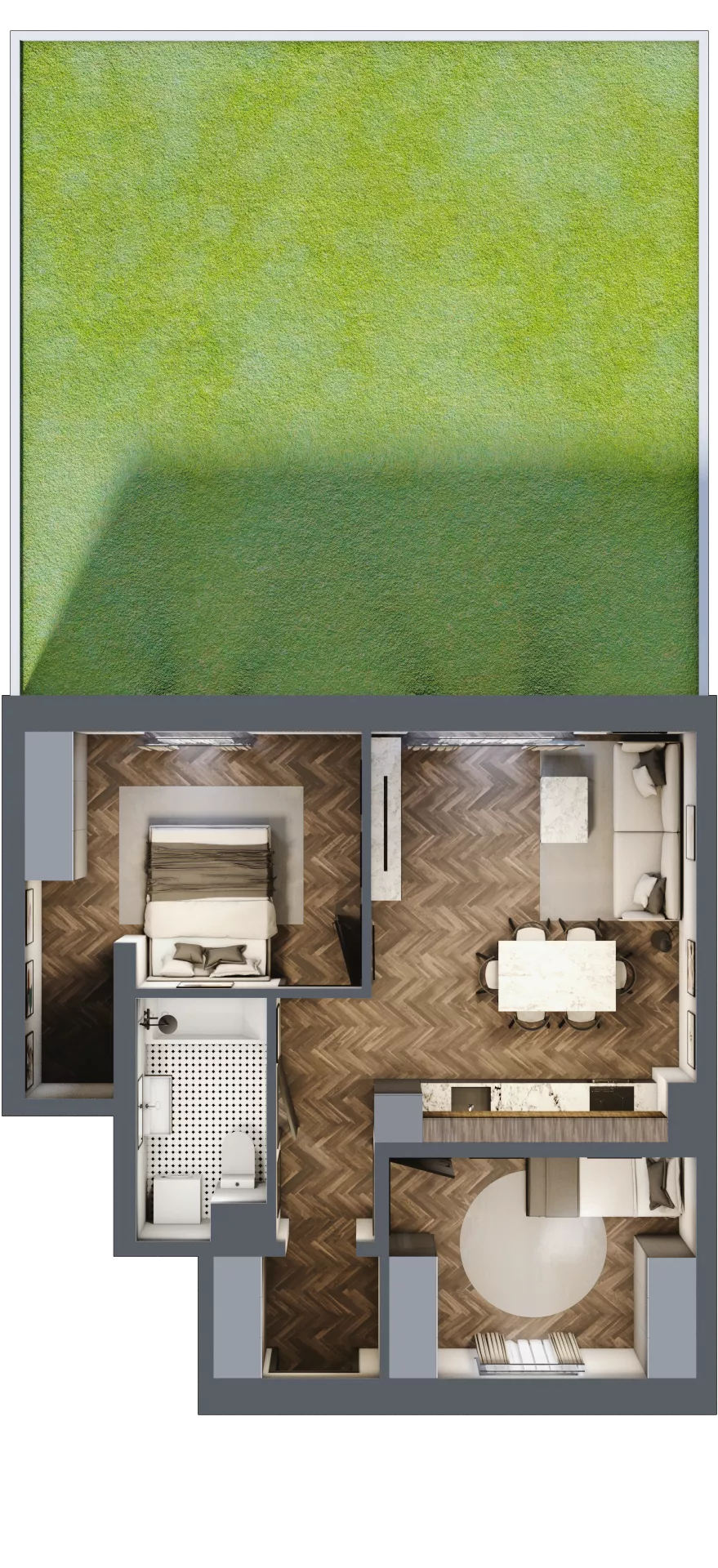 3 pokoje, mieszkanie 55,60 m², parter, oferta nr 7, Małe Wilczyce, Wilczyce, ul. Zgodna / Życzliwa