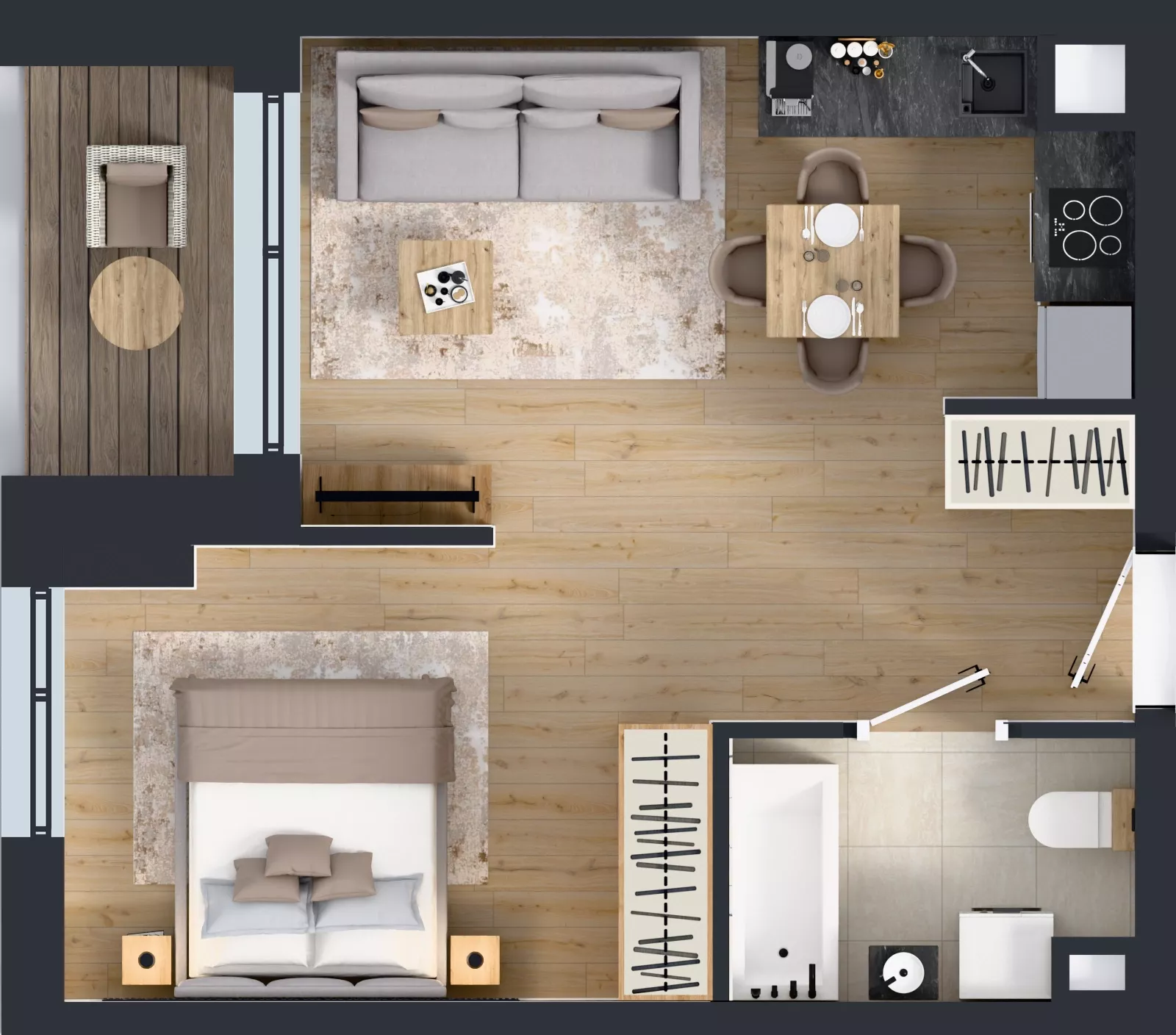 1 pokój, mieszkanie 35,50 m², piętro 1, oferta nr C.1.M03, ETERNA, Gdańsk, Śródmieście, ul. Stępkarska