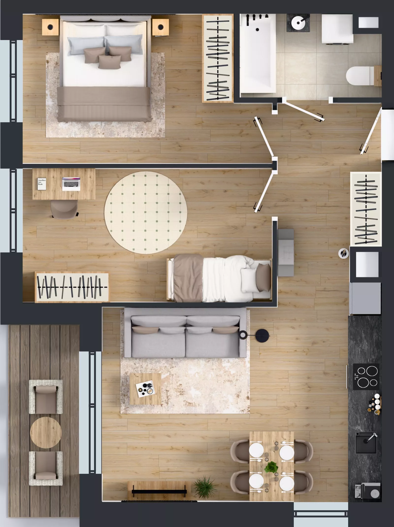 3 pokoje, mieszkanie 55,21 m², piętro 1, oferta nr C.1.M05, ETERNA, Gdańsk, Śródmieście, ul. Stępkarska