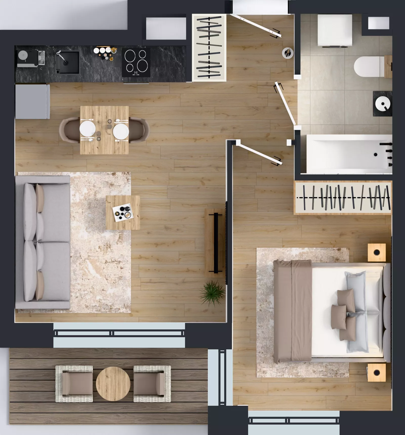 2 pokoje, mieszkanie 36,72 m², piętro 1, oferta nr C.1.M07, ETERNA, Gdańsk, Śródmieście, ul. Stępkarska