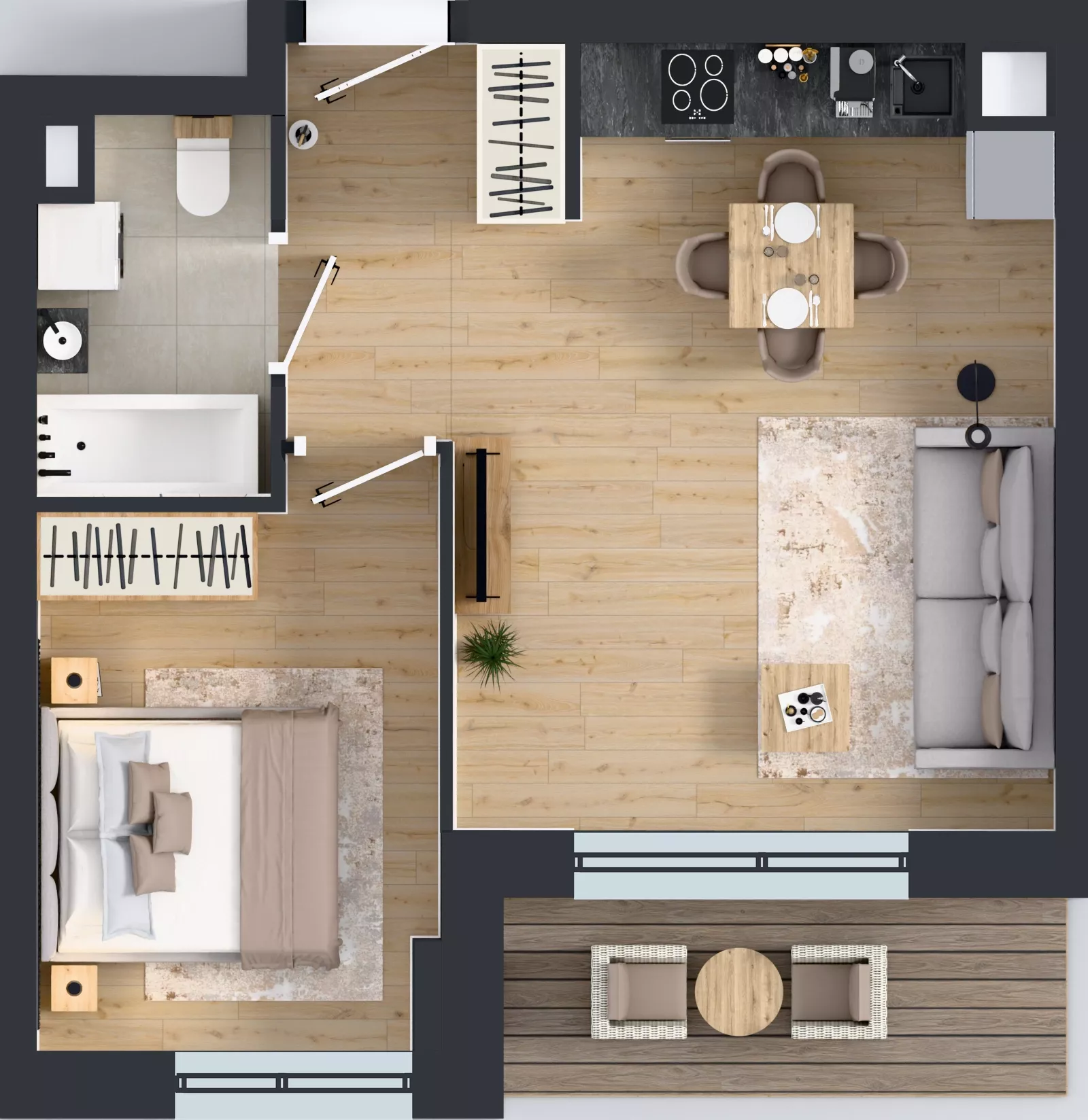 2 pokoje, mieszkanie 38,83 m², piętro 1, oferta nr C.1.M10, ETERNA, Gdańsk, Śródmieście, ul. Stępkarska