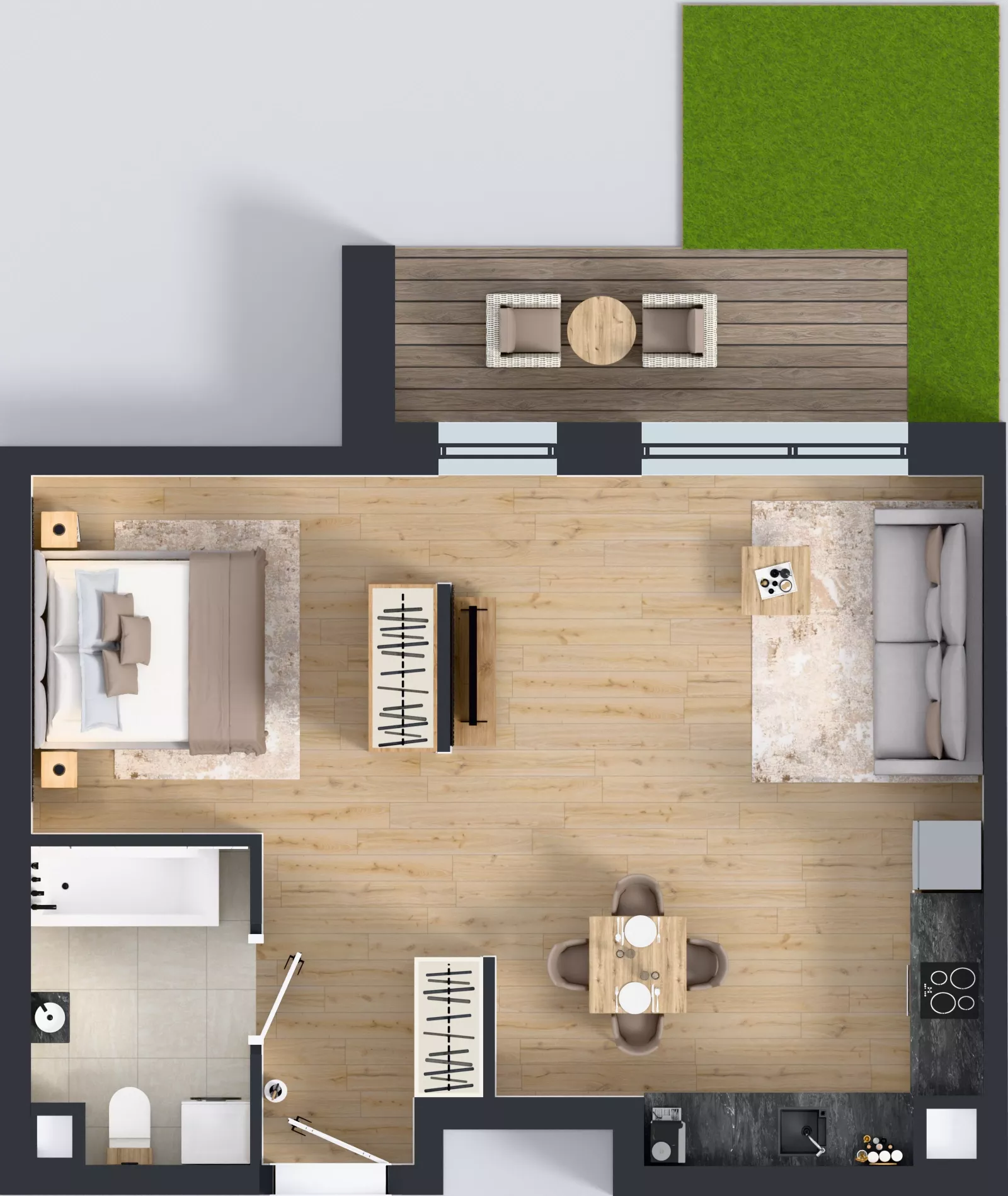 1 pokój, mieszkanie 46,99 m², piętro 1, oferta nr C.1.M19, ETERNA, Gdańsk, Śródmieście, ul. Stępkarska