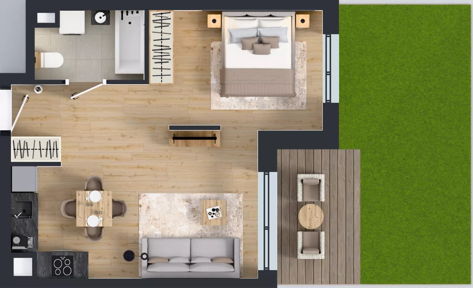 1 pokój, mieszkanie 39,27 m², piętro 1, oferta nr C.1.M21, ETERNA, Gdańsk, Śródmieście, ul. Stępkarska