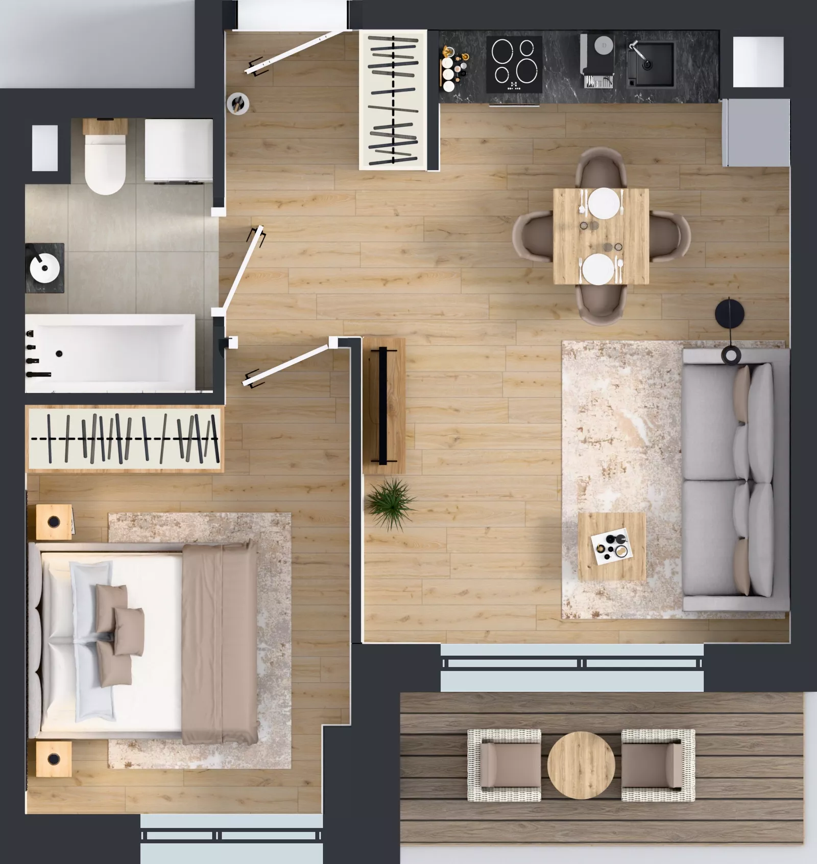 2 pokoje, mieszkanie 37,92 m², piętro 2, oferta nr C.2.M06, ETERNA, Gdańsk, Śródmieście, ul. Stępkarska