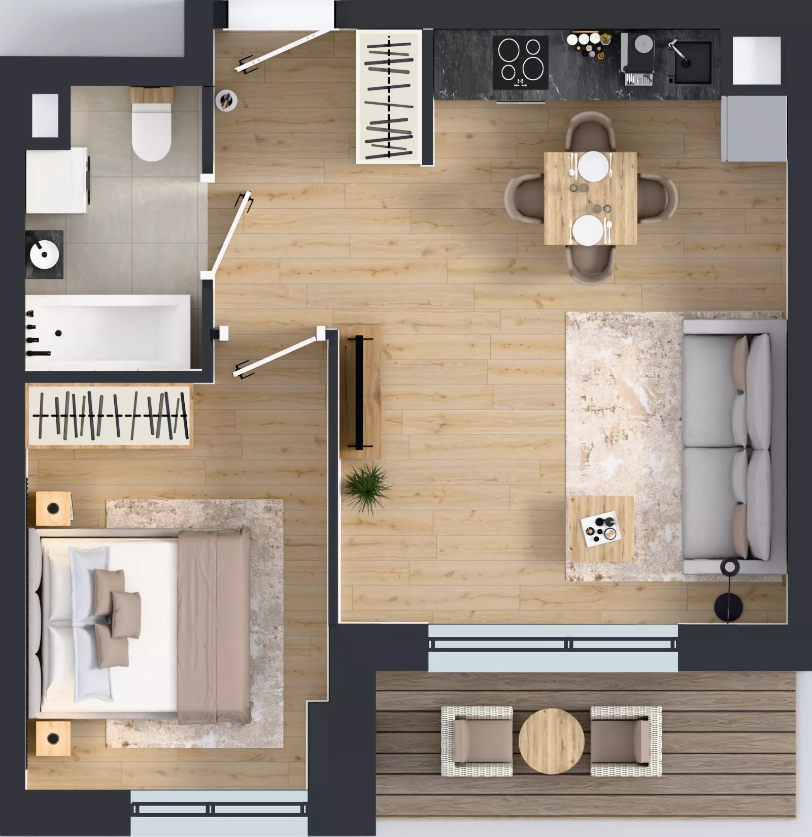 2 pokoje, mieszkanie 39,20 m², piętro 2, oferta nr C.2.M10, ETERNA, Gdańsk, Śródmieście, ul. Stępkarska