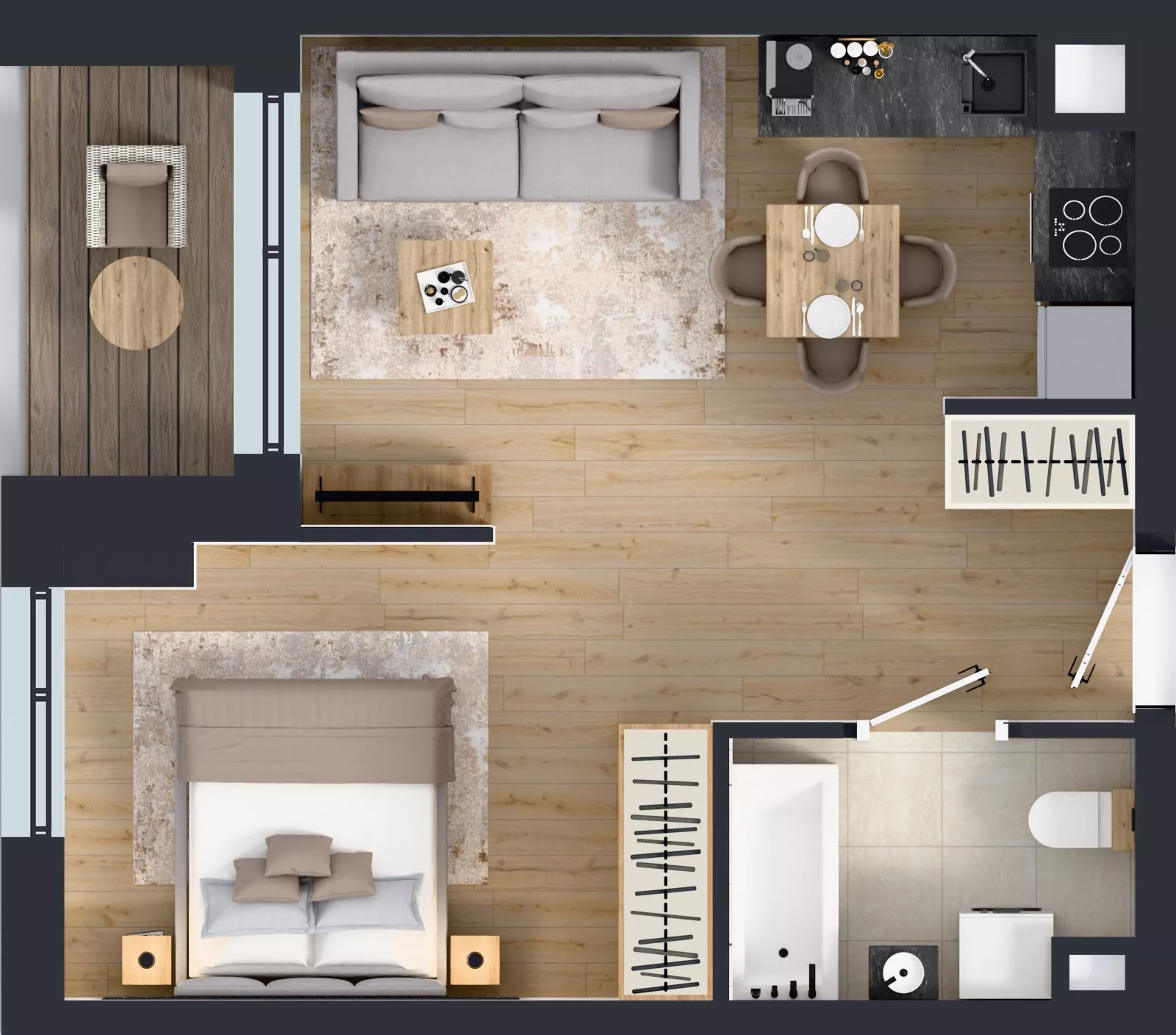 1 pokój, mieszkanie 35,82 m², piętro 3, oferta nr C.3.M03, ETERNA, Gdańsk, Śródmieście, ul. Stępkarska