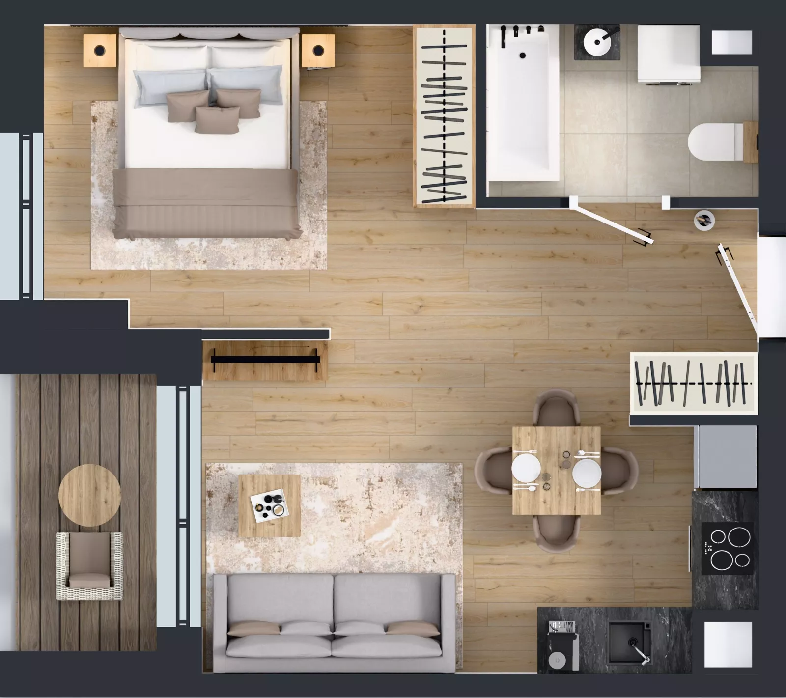 1 pokój, mieszkanie 36,22 m², piętro 3, oferta nr C.3.M04, ETERNA, Gdańsk, Śródmieście, ul. Stępkarska