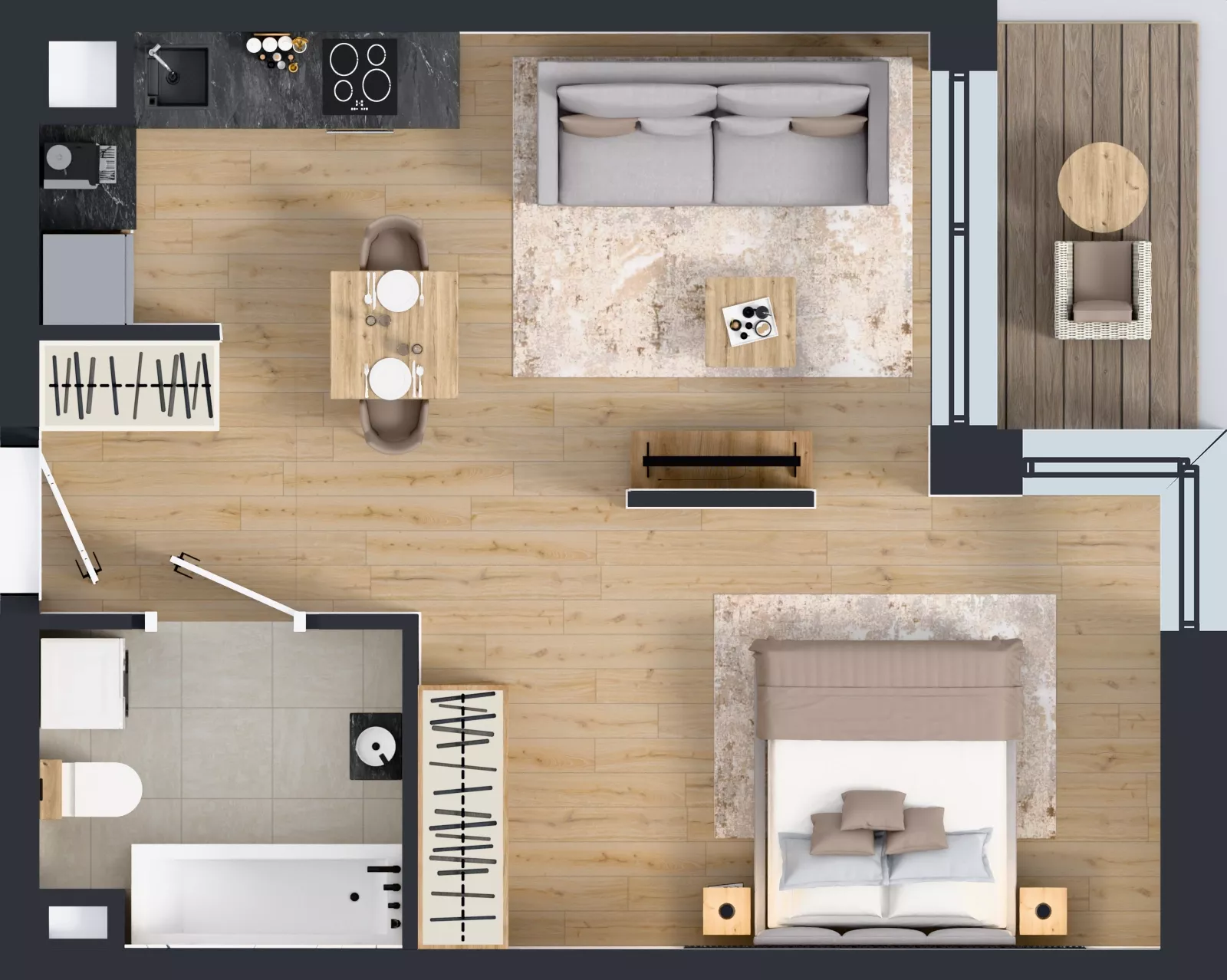 1 pokój, mieszkanie 38,75 m², piętro 3, oferta nr C.3.M21, ETERNA, Gdańsk, Śródmieście, ul. Stępkarska