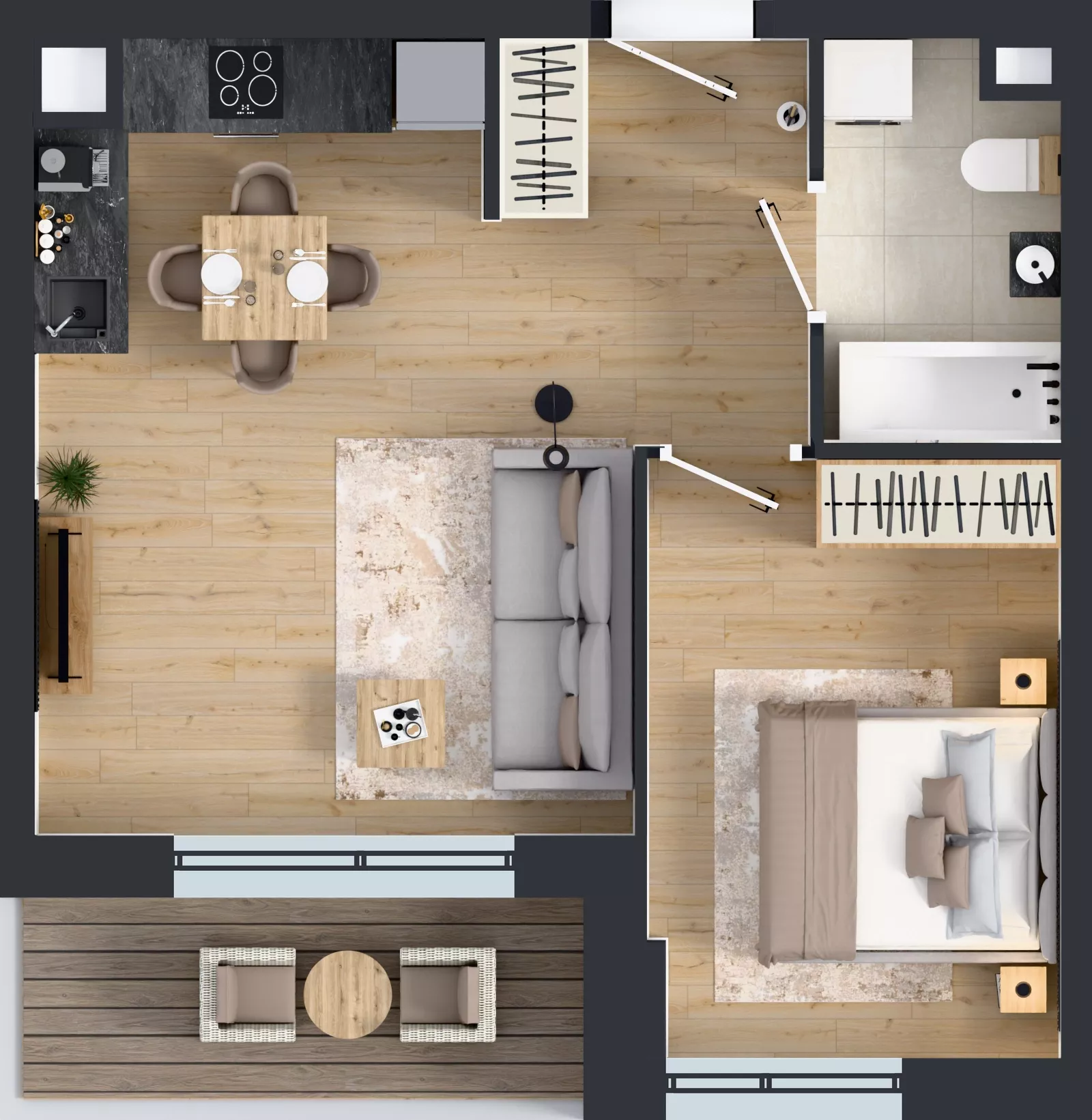 2 pokoje, mieszkanie 40,36 m², piętro 4, oferta nr C.4.M11, ETERNA, Gdańsk, Śródmieście, ul. Stępkarska