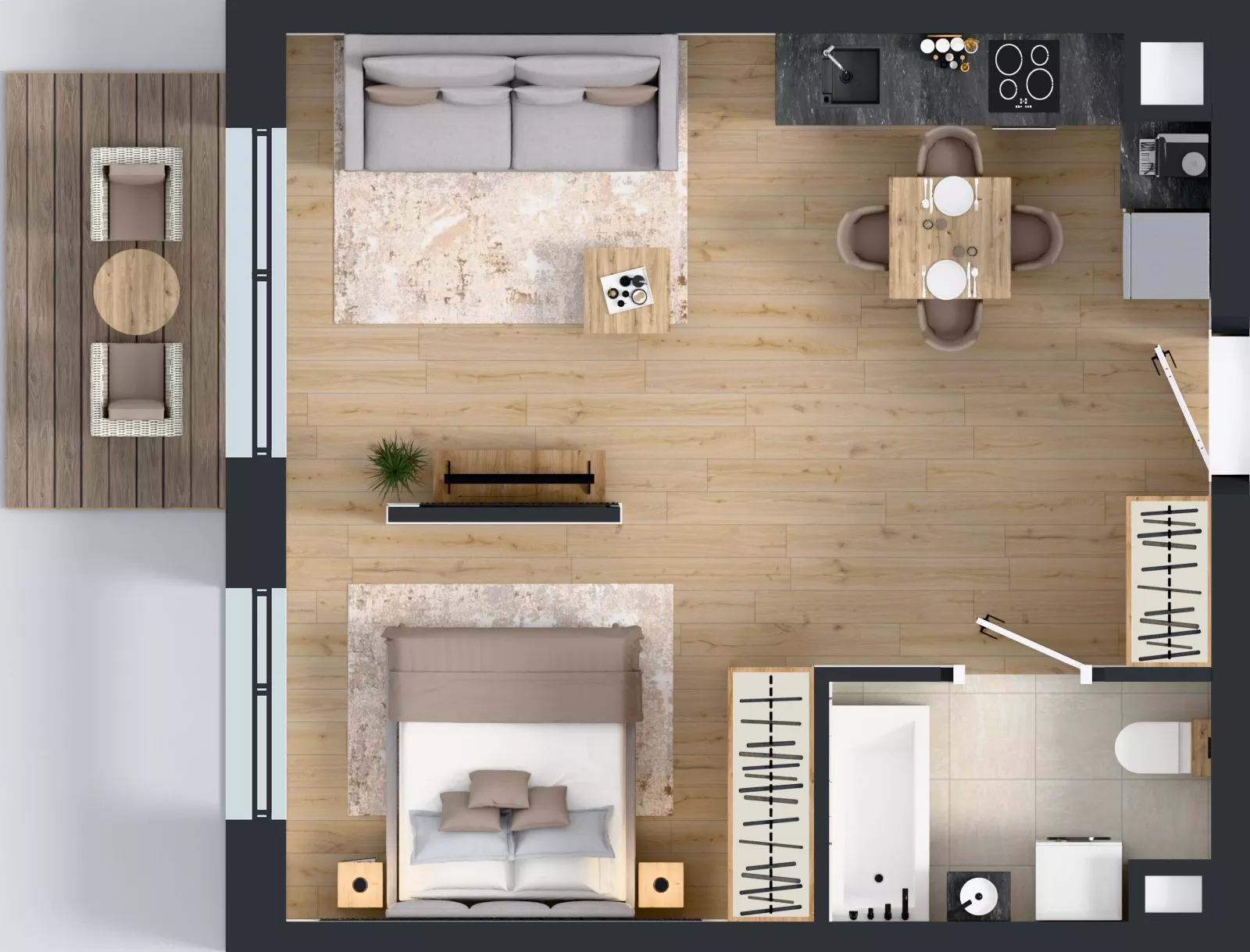 1 pokój, mieszkanie 38,64 m², piętro 4, oferta nr C.4.M16, ETERNA, Gdańsk, Śródmieście, ul. Stępkarska