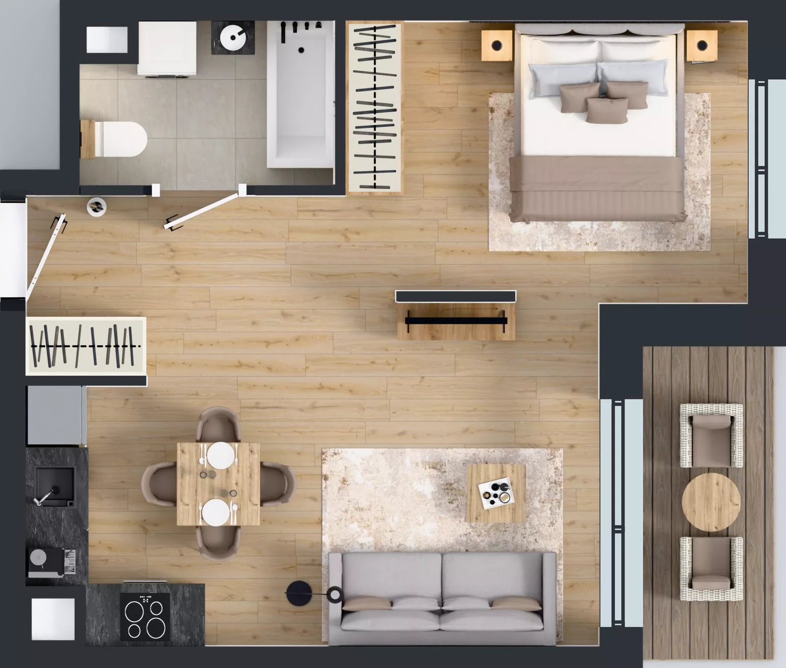 1 pokój, mieszkanie 39,63 m², piętro 5, oferta nr C.5.M21, ETERNA, Gdańsk, Śródmieście, ul. Stępkarska