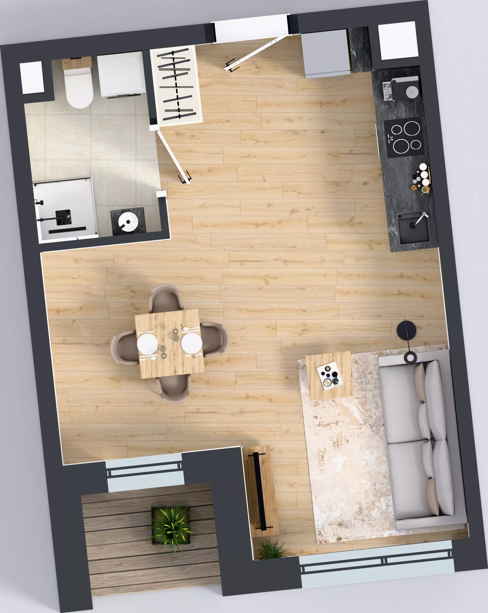 1 pokój, mieszkanie 31,25 m², piętro 1, oferta nr D.1.M04, ETERNA, Gdańsk, Śródmieście, ul. Stępkarska