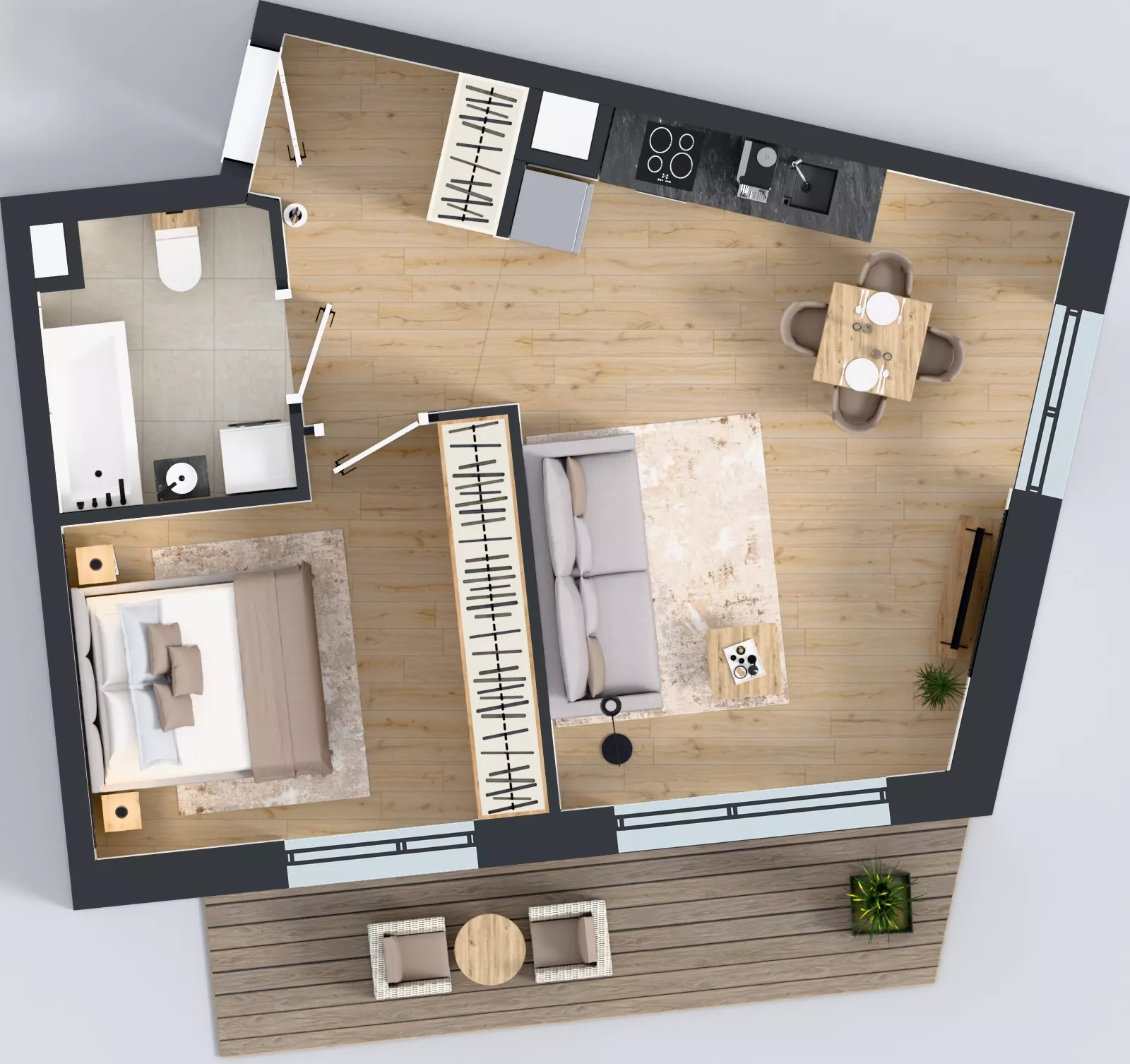2 pokoje, mieszkanie 44,08 m², piętro 2, oferta nr D.2.M06, ETERNA, Gdańsk, Śródmieście, ul. Stępkarska