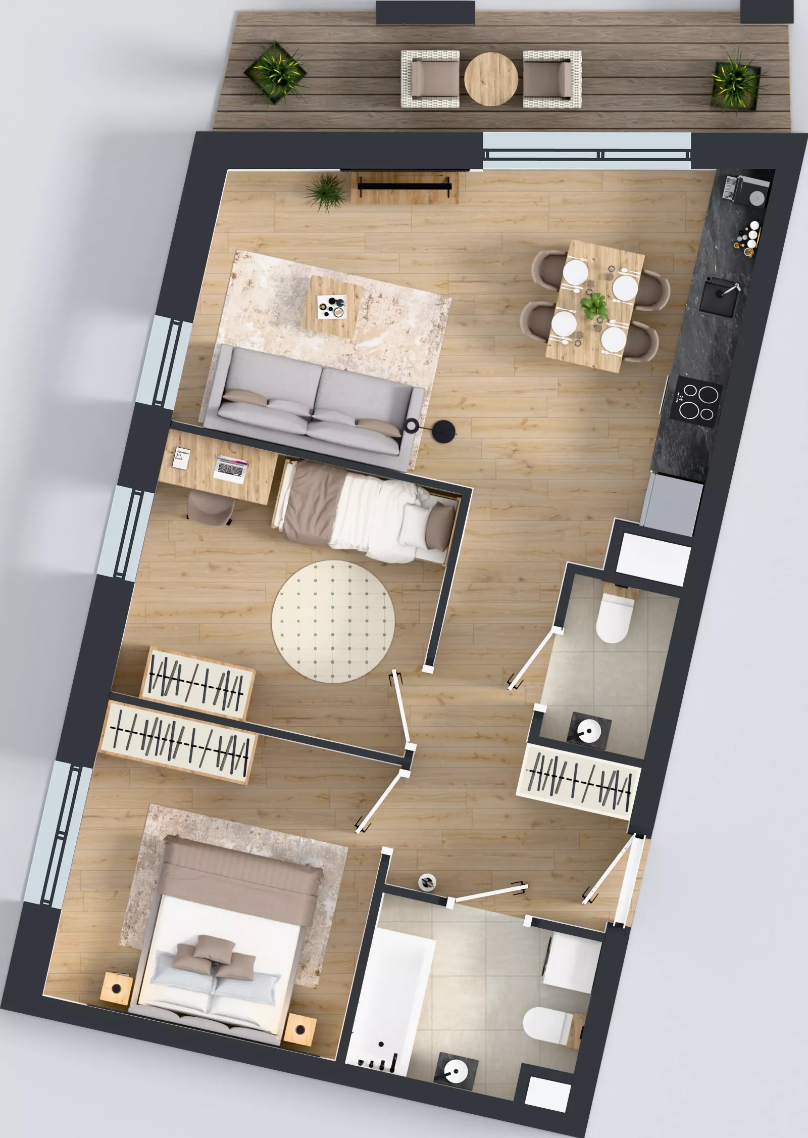 3 pokoje, mieszkanie 56,97 m², piętro 3, oferta nr D.3.M10, ETERNA, Gdańsk, Śródmieście, ul. Stępkarska