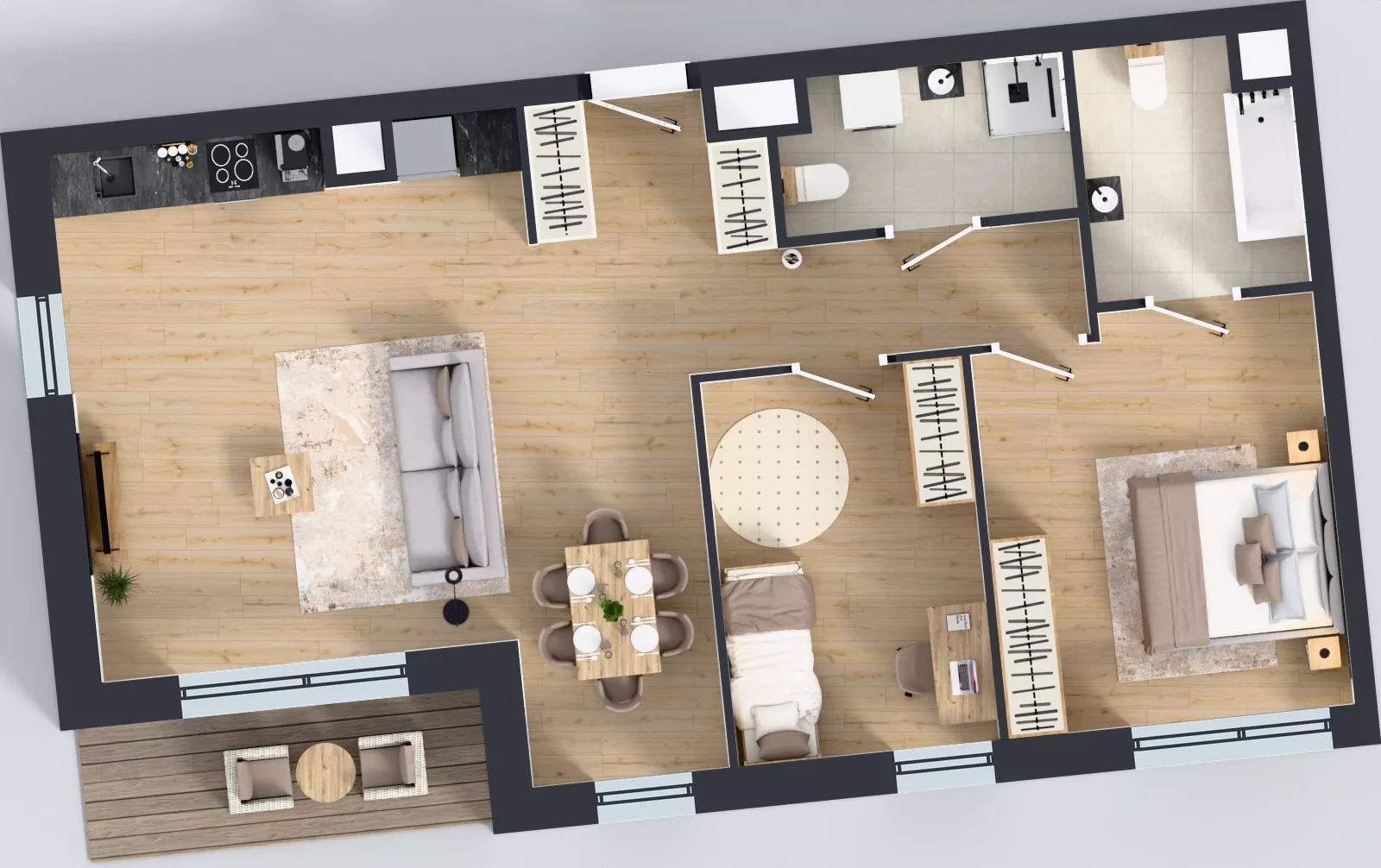 3 pokoje, mieszkanie 76,27 m², piętro 5, oferta nr D.5.M02, ETERNA, Gdańsk, Śródmieście, ul. Stępkarska