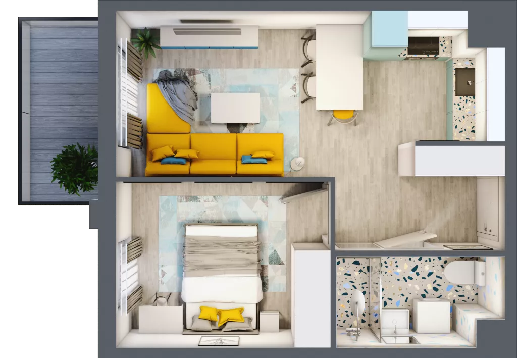 2 pokoje, mieszkanie 34,92 m², piętro 2, oferta nr 21.40, Osiedle Pastelowe, Gdańsk, Orunia Górna-Gdańsk Południe, Gdańsk-Południe, ul. Pastelowa