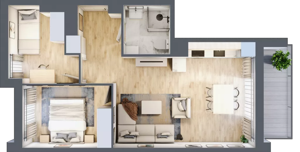 3 pokoje, lokal inwestycyjny 51,15 m², piętro 1, oferta nr C9.5, Solmarina, Wiślinka, ul. Łąkowa