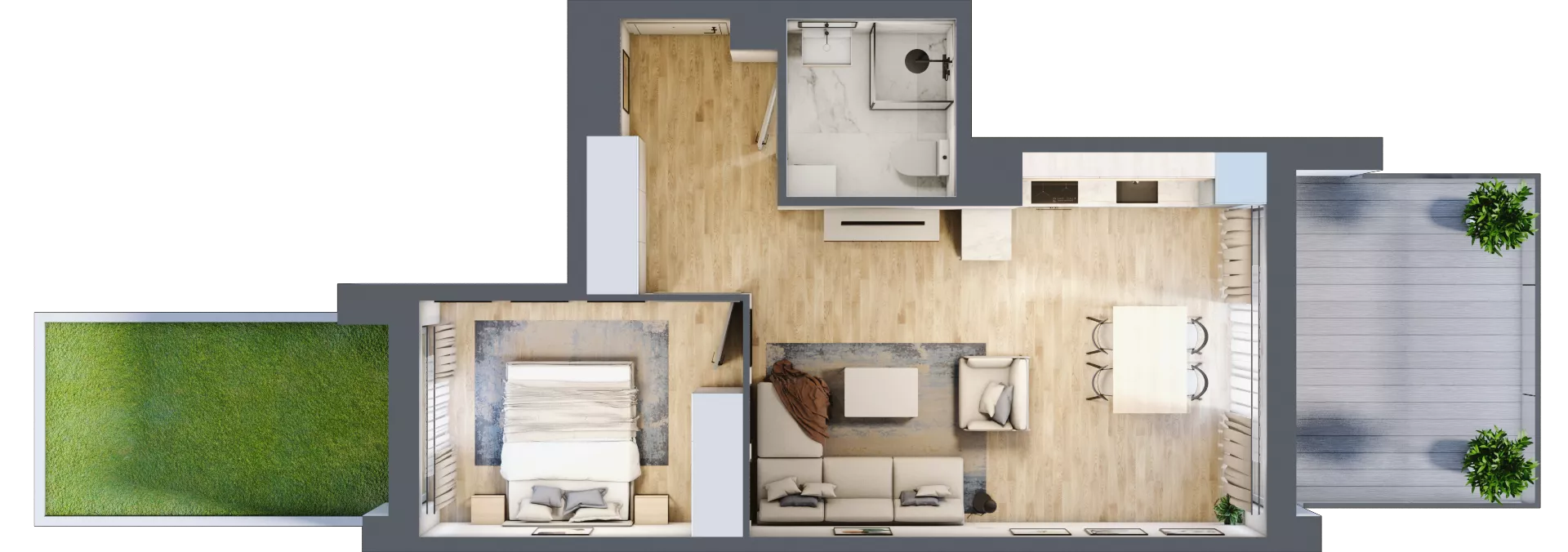 2 pokoje, lokal inwestycyjny 44,62 m², parter, oferta nr C9.1 - (U), Solmarina, Wiślinka, ul. Łąkowa