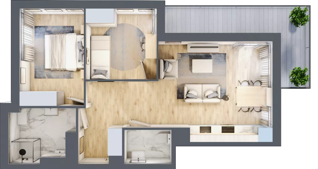 3 pokoje, lokal inwestycyjny 56,41 m², piętro 1, oferta nr C10.4, Solmarina, Wiślinka, ul. Łąkowa