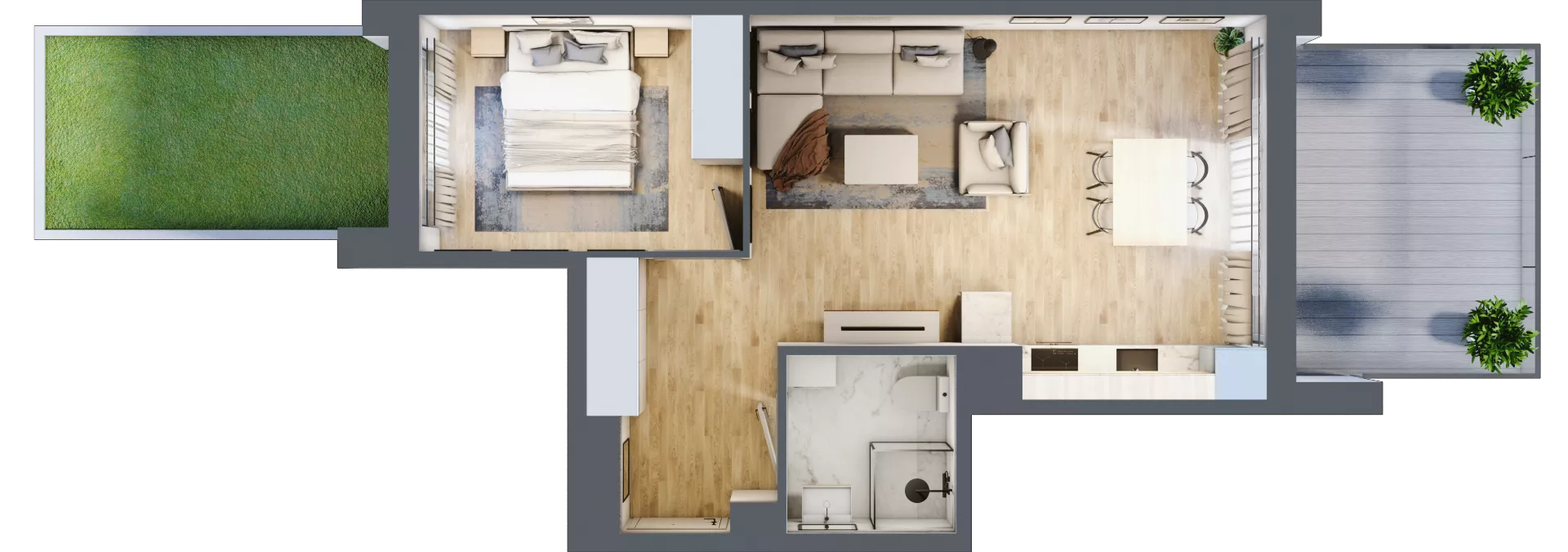 2 pokoje, lokal inwestycyjny 44,42 m², parter, oferta nr C8.1, Solmarina, Wiślinka, ul. Łąkowa