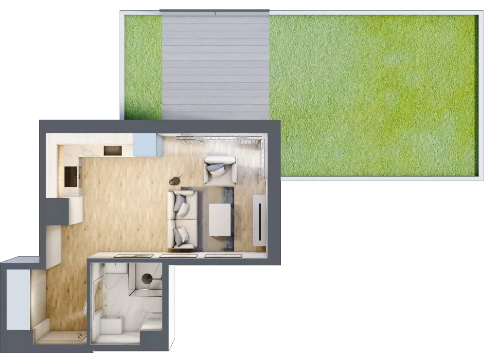 1 pokój, lokal inwestycyjny 26,21 m², parter, oferta nr C8.3, Solmarina, Wiślinka, ul. Łąkowa