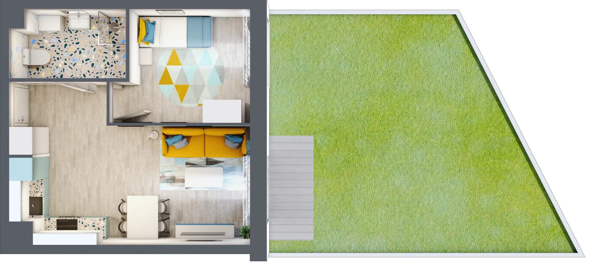 2 pokoje, mieszkanie 36,60 m², parter, oferta nr E1.06, Osiedle Kociewskie III, Rokitki, ul. Tczewska
