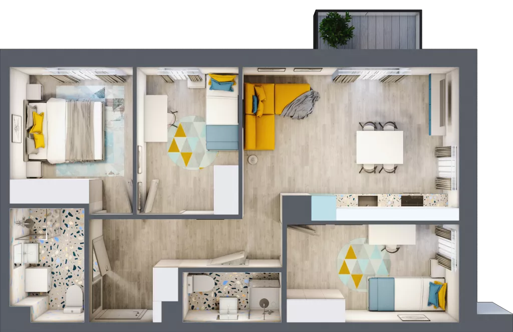 4 pokoje, mieszkanie 64,90 m², piętro 2, oferta nr E2.23, Osiedle Kociewskie III, Rokitki, ul. Tczewska