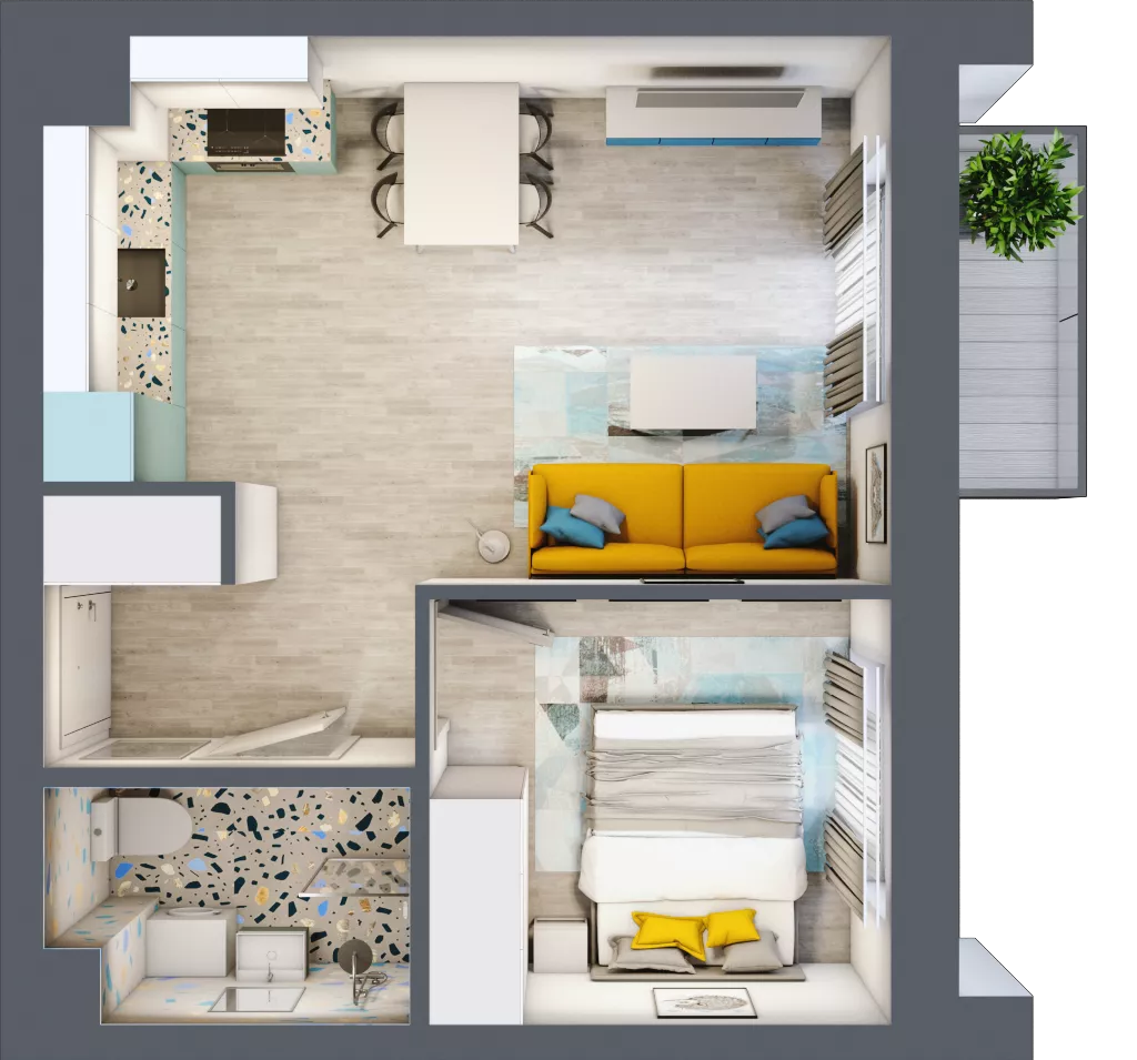 2 pokoje, mieszkanie 36,57 m², piętro 2, oferta nr E2.25, Osiedle Kociewskie III, Rokitki, ul. Tczewska