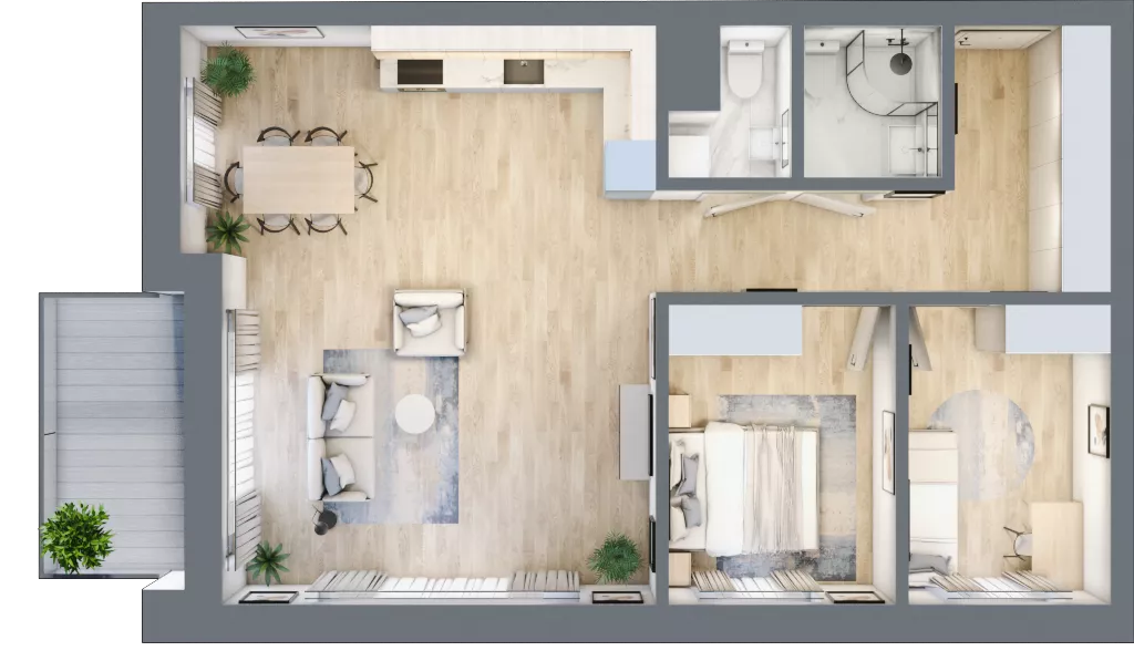 3 pokoje, mieszkanie 71,36 m², piętro 1, oferta nr A-11, AURA WARSZEWO, Szczecin, Północ, Warszewo, ul. Kalinowa