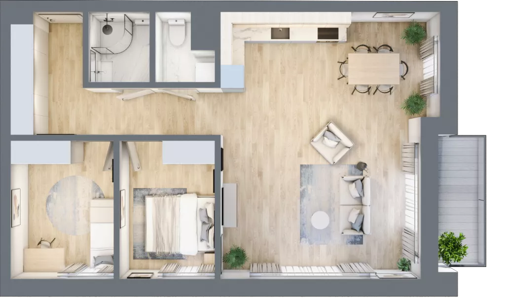 3 pokoje, mieszkanie 70,93 m², piętro 1, oferta nr A-17, AURA WARSZEWO, Szczecin, Północ, Warszewo, ul. Kalinowa
