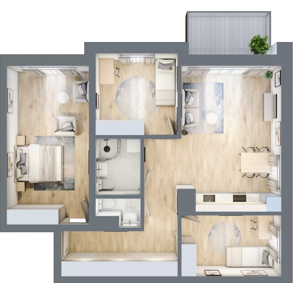 4 pokoje, mieszkanie 85,39 m², piętro 2, oferta nr A-25, AURA WARSZEWO, Szczecin, Północ, Warszewo, ul. Kalinowa