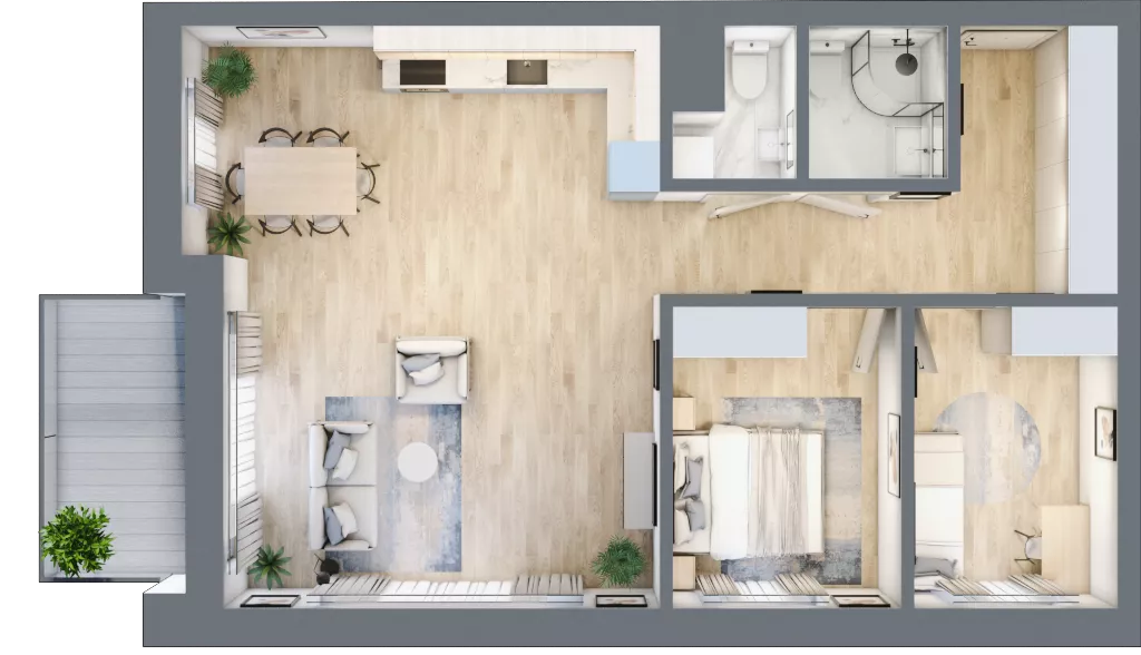 3 pokoje, mieszkanie 71,27 m², piętro 1, oferta nr B-11, AURA WARSZEWO, Szczecin, Północ, Warszewo, ul. Kalinowa
