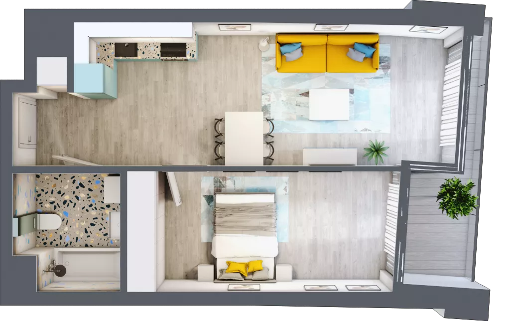 2 pokoje, mieszkanie 44,83 m², piętro 4, oferta nr B.A034, Miasto Polskich Mistrzów Olimpijskich - Paryż, Mysiadło, ul. Olimpijska