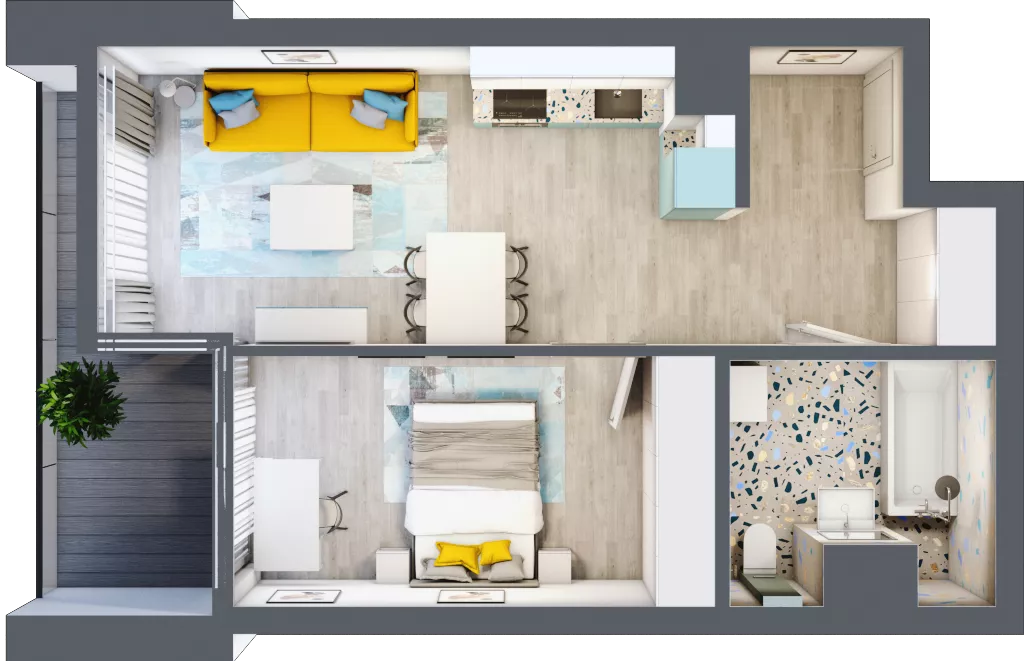2 pokoje, mieszkanie 42,05 m², piętro 4, oferta nr B.A037, Miasto Polskich Mistrzów Olimpijskich - Paryż, Mysiadło, ul. Olimpijska
