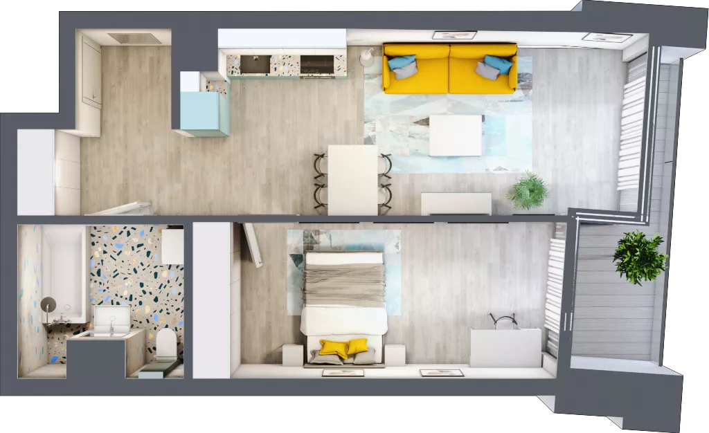 2 pokoje, mieszkanie 47,82 m², piętro 5, oferta nr B.A047, Miasto Polskich Mistrzów Olimpijskich - Paryż, Mysiadło, ul. Olimpijska
