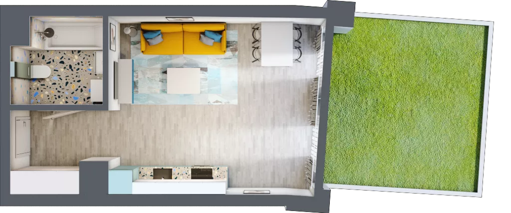 1 pokój, mieszkanie 33,80 m², piętro 1, oferta nr B.B060, Miasto Polskich Mistrzów Olimpijskich - Paryż, Mysiadło, ul. Olimpijska