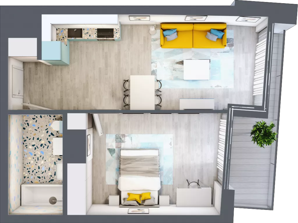 2 pokoje, mieszkanie 44,97 m², piętro 5, oferta nr B.B084, Miasto Polskich Mistrzów Olimpijskich - Paryż, Mysiadło, ul. Olimpijska