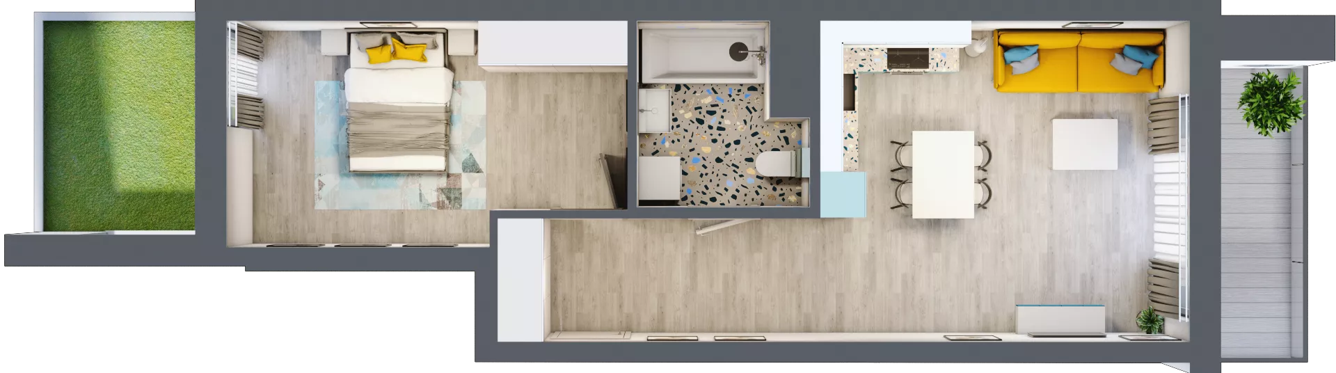 2 pokoje, mieszkanie 47,10 m², piętro 1, oferta nr B.C085, Miasto Polskich Mistrzów Olimpijskich - Paryż, Mysiadło, ul. Olimpijska