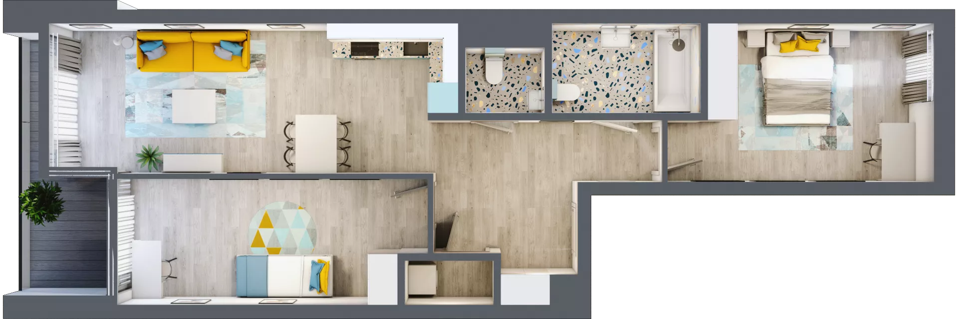 3 pokoje, mieszkanie 72,42 m², piętro 5, oferta nr B.C104, Miasto Polskich Mistrzów Olimpijskich - Paryż, Mysiadło, ul. Olimpijska
