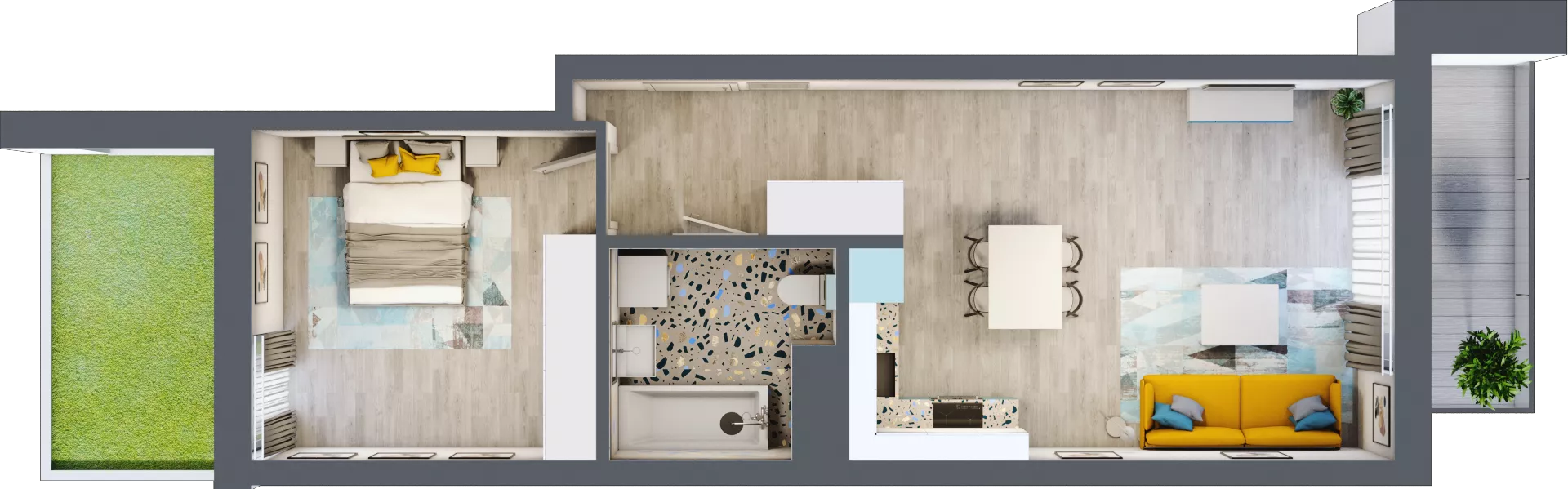 2 pokoje, mieszkanie 49,50 m², piętro 1, oferta nr B.F154, Miasto Polskich Mistrzów Olimpijskich - Paryż, Mysiadło, ul. Olimpijska