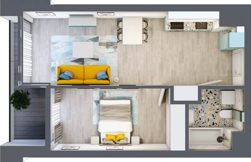 2 pokoje, mieszkanie 43,37 m², piętro 5, oferta nr B.G251, Miasto Polskich Mistrzów Olimpijskich - Paryż, Mysiadło, ul. Olimpijska