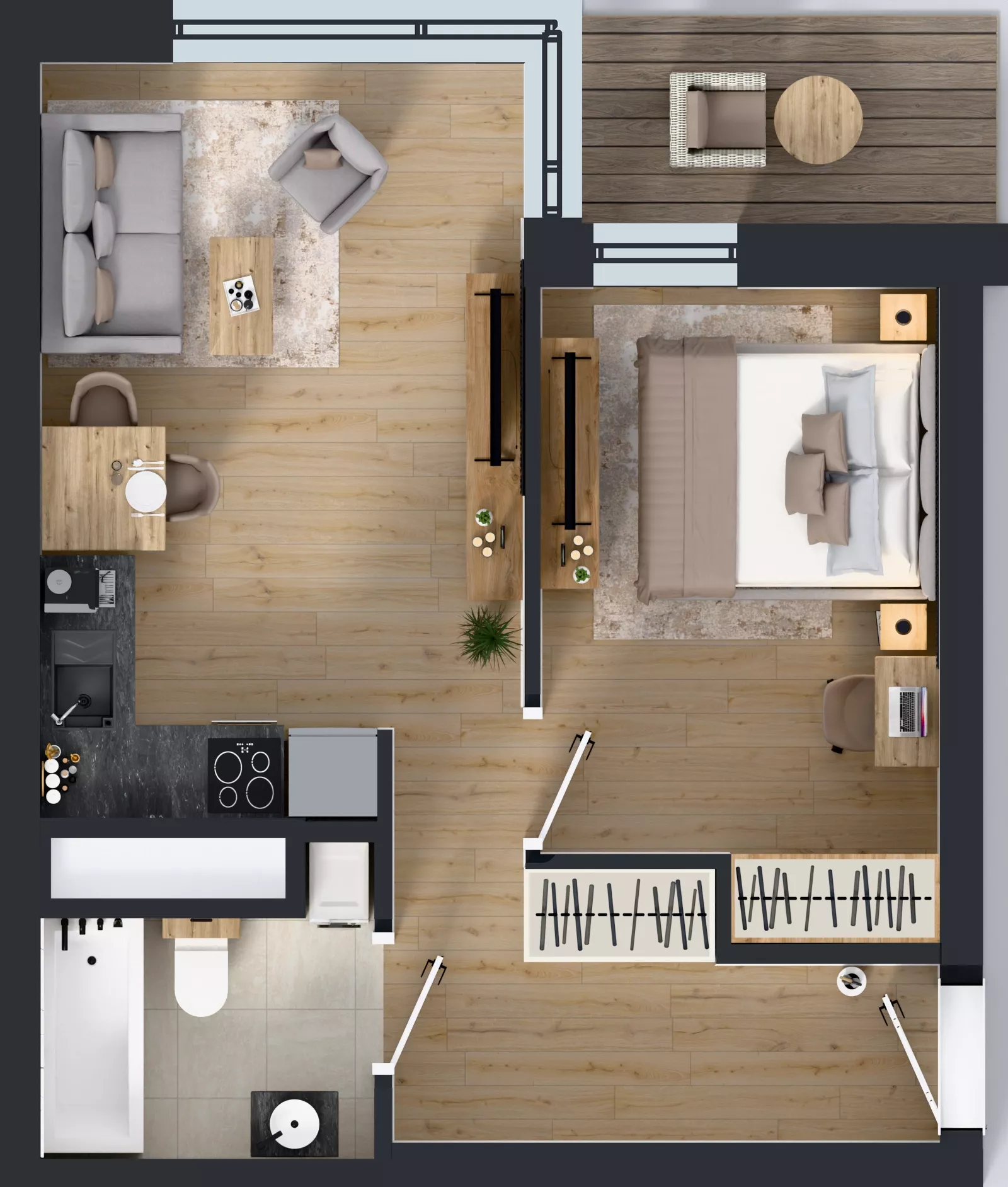 2 pokoje, mieszkanie 38,45 m², piętro 4, oferta nr A1/31, Zaspa Wysoko, Gdańsk, Zaspa, Zaspa-Młyniec, aleja Jana Pawła II