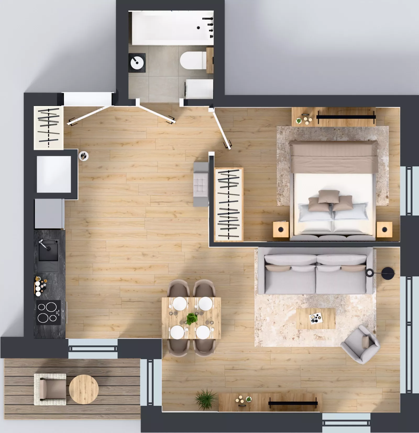 2 pokoje, mieszkanie 43,67 m², piętro 9, oferta nr A1/80, Zaspa Wysoko, Gdańsk, Zaspa, Zaspa-Młyniec, aleja Jana Pawła II