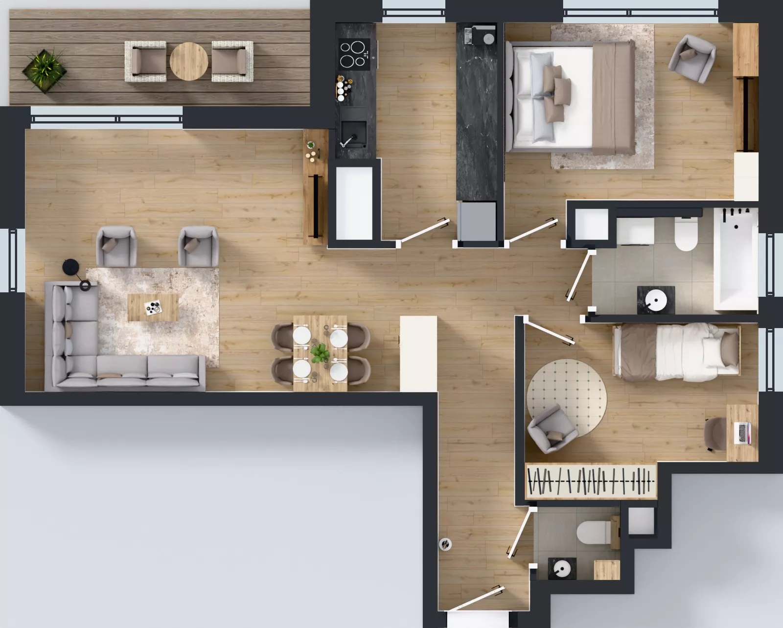 3 pokoje, mieszkanie 66,12 m², piętro 14, oferta nr A1/117, Zaspa Wysoko, Gdańsk, Zaspa, Zaspa-Młyniec, aleja Jana Pawła II