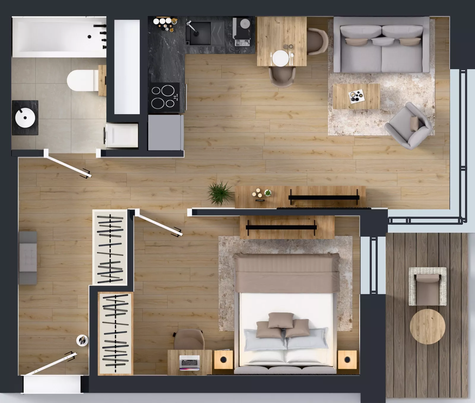 2 pokoje, mieszkanie 38,45 m², piętro 6, oferta nr A2/193, Zaspa Wysoko, Gdańsk, Zaspa, Zaspa-Młyniec, aleja Jana Pawła II