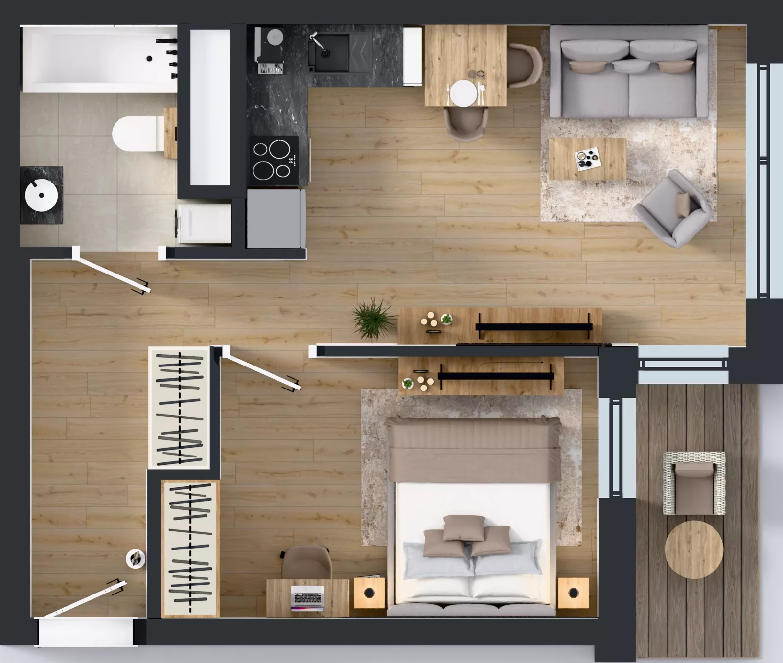 2 pokoje, mieszkanie 38,69 m², piętro 7, oferta nr A2/202, Zaspa Wysoko, Gdańsk, Zaspa, Zaspa-Młyniec, aleja Jana Pawła II