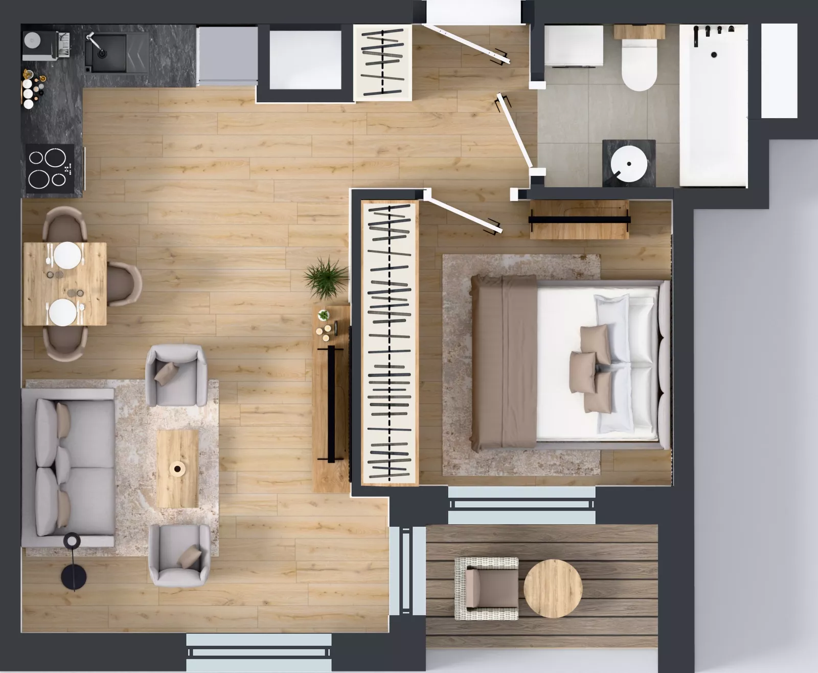 2 pokoje, mieszkanie 36,79 m², piętro 15, oferta nr A2/268, Zaspa Wysoko, Gdańsk, Zaspa, Zaspa-Młyniec, aleja Jana Pawła II