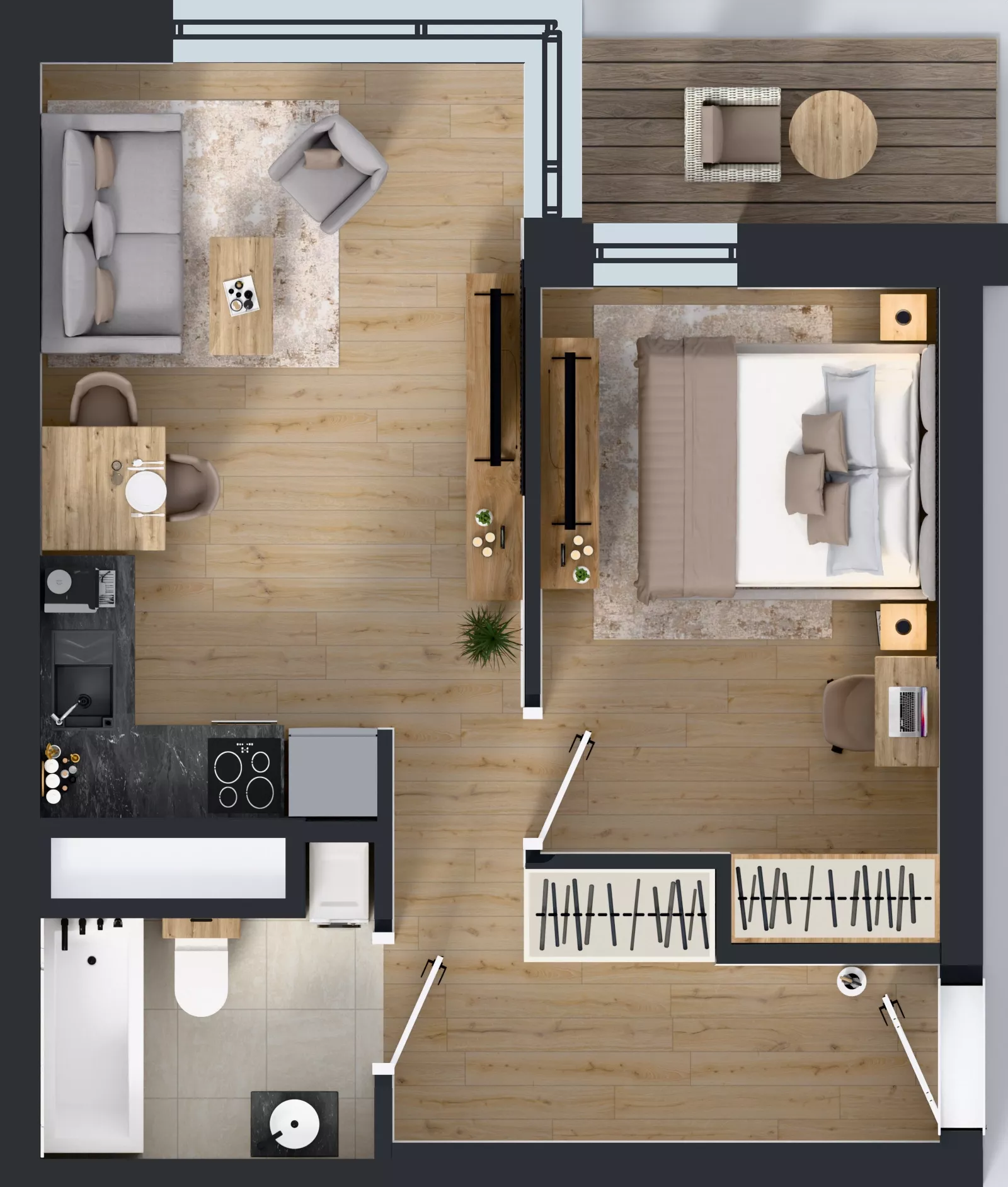 2 pokoje, mieszkanie 38,45 m², piętro 5, oferta nr A1/40, Zaspa Wysoko, Gdańsk, Zaspa, Zaspa-Młyniec, aleja Jana Pawła II