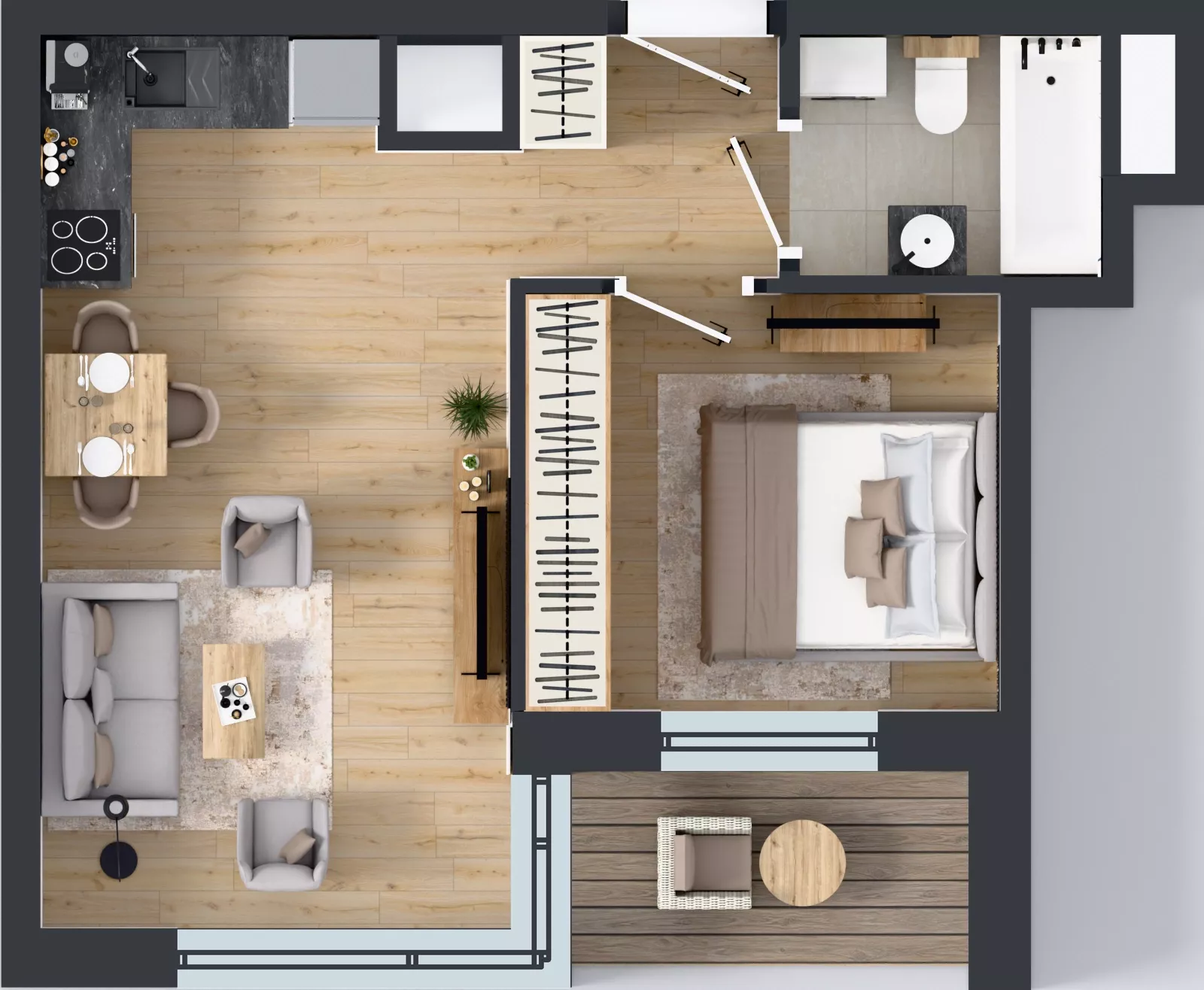 2 pokoje, mieszkanie 35,92 m², piętro 4, oferta nr A2/172, Zaspa Wysoko, Gdańsk, Zaspa, Zaspa-Młyniec, aleja Jana Pawła II